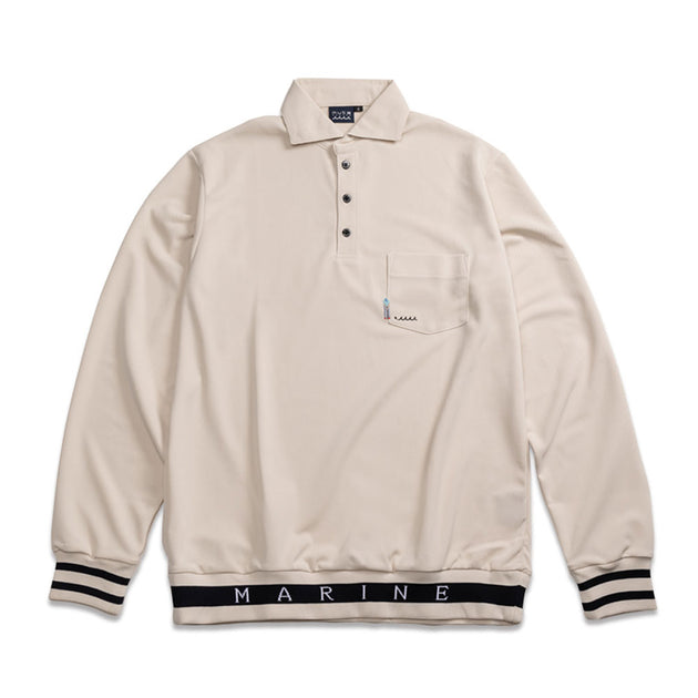 MUTA MARINE ベージュ シャツ muta MARINE GOLF コラボウエア ポロシャツ（バイカラー）(0