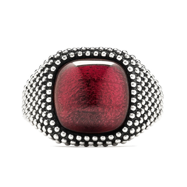 M*A様 NOVE25 CORUNDUM DOTTED SQUARE RING OUTLET】NOVE25 【N25ANEPB073】CORUNDUM DOTTED SQUARE SIGNET RING