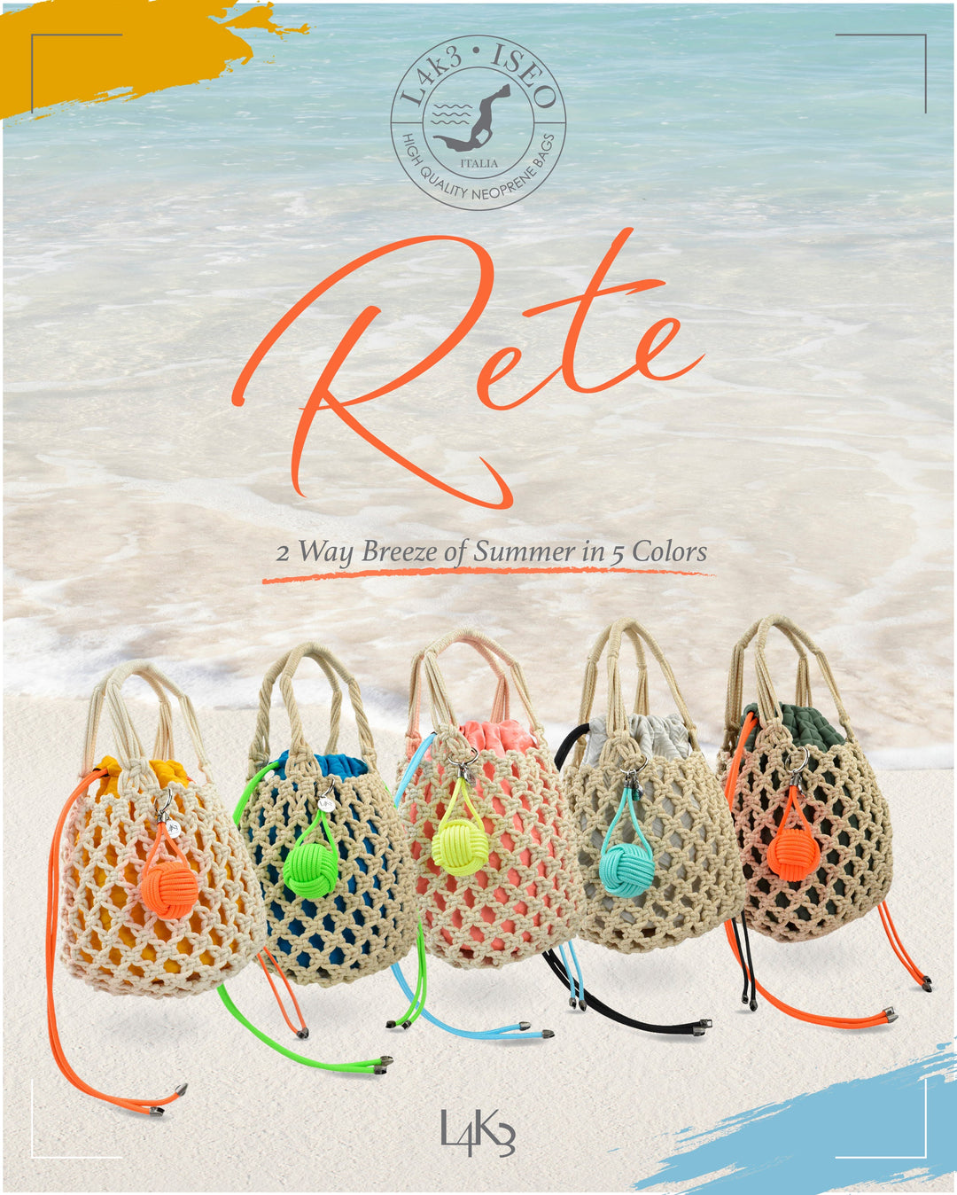 【L4K3】イタリアの陽ざしがこぼれる夏BAG 「RETE（レーテ）」