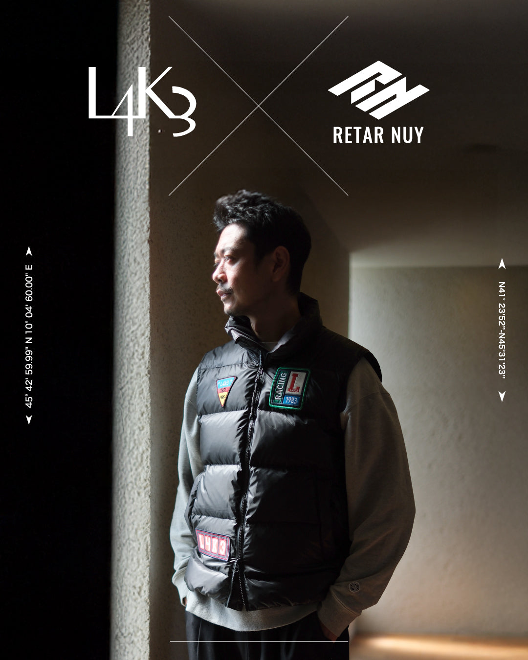 【L4K3 × Retar Nuy】コラボ初のダウンベストが登場！