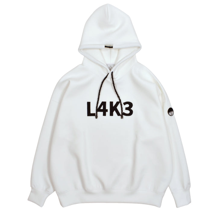【L4K3】オリジナルライトボンディングパーカー【WHITE × BLACK】L4K-APHB0010
