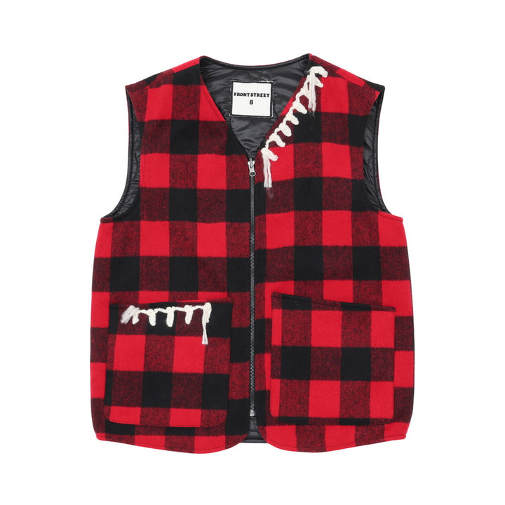 [FRONT STREET 8] Reversible Check Vest 30101/L (TOPS)