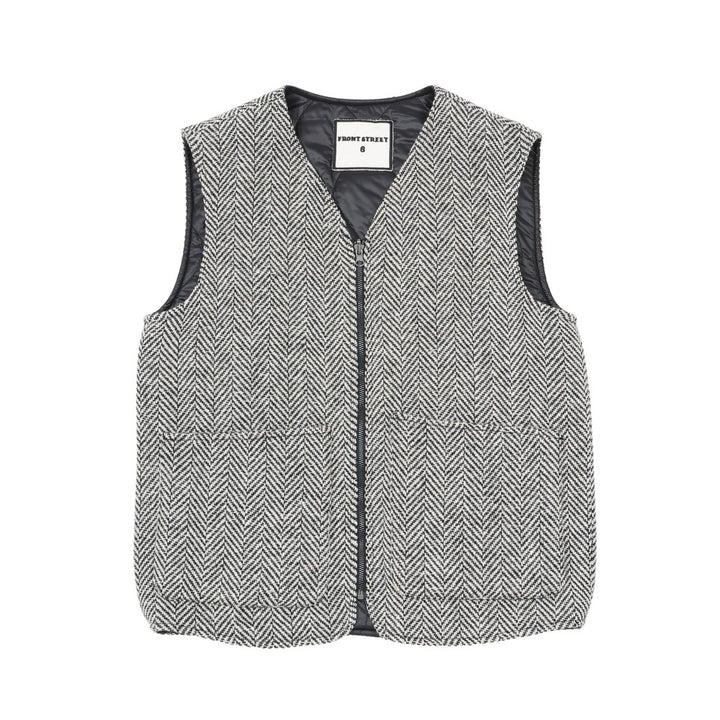 [FRONT STREET 8] Reversible Risk Vest with Quilted Interior and Wool Embroidery 30284/L (TOPS) 