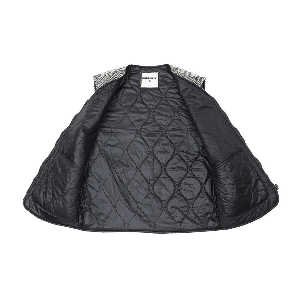 [FRONT STREET 8] Reversible Risk Vest with Quilted Interior and Wool Embroidery 30284/L (TOPS) 