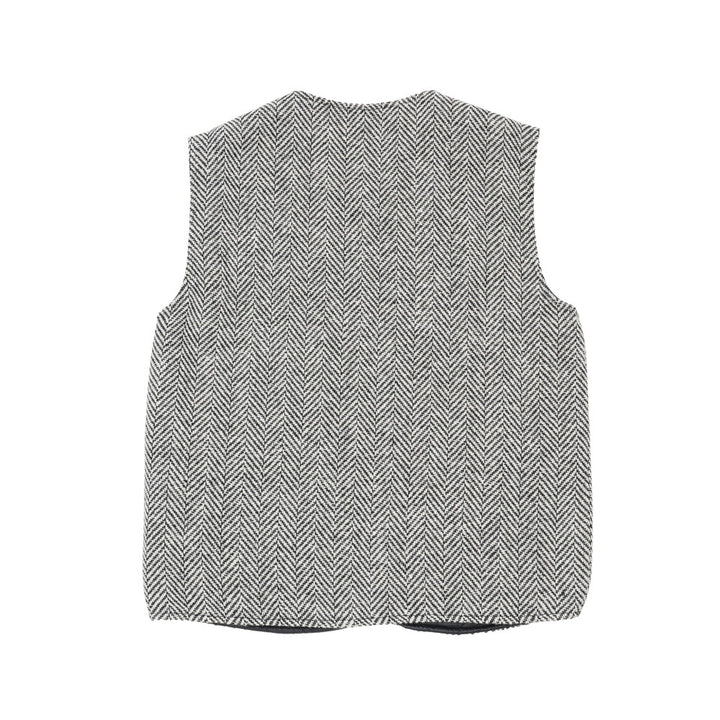 [FRONT STREET 8] Reversible Risk Vest with Quilted Interior and Wool Embroidery 30284/L (TOPS) 
