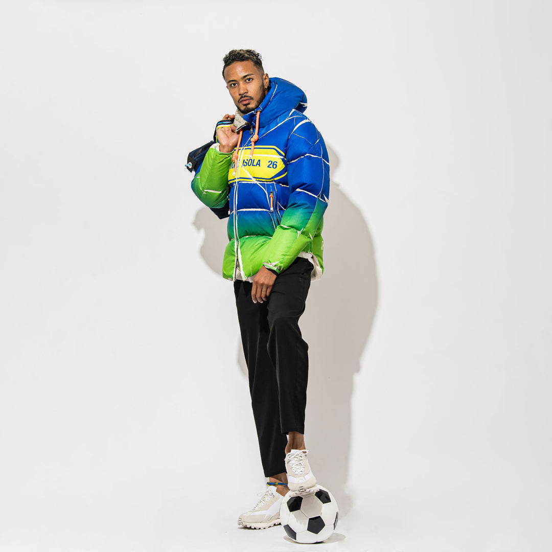 【L4K3 × Plus】 DownJacket (BLxGR) MCOWP-LKBG-XL