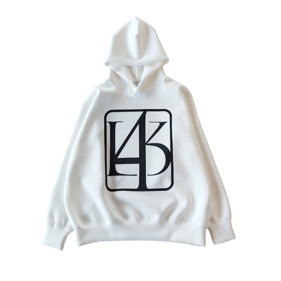 【L4K3】ビッグロゴ ライトボンディングパーカー【WHITE】L4K-APHB0008