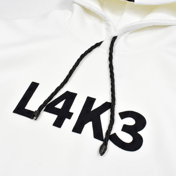 【L4K3】オリジナルライトボンディングパーカー【WHITE × BLACK】L4K-APHB0010