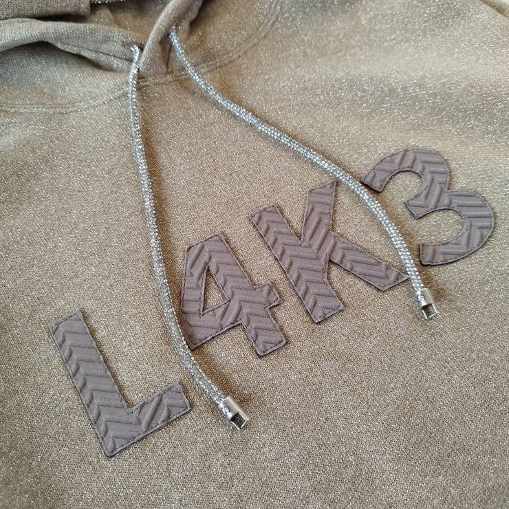 【L4K3】グリッターパーカー【BROWN】