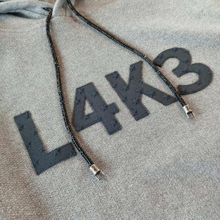 【L4K3】グリッターパーカー【GRAY】