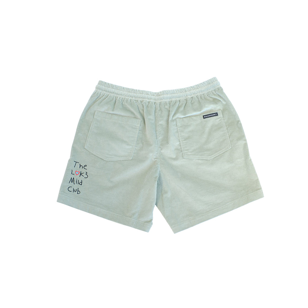 【L4K3】レーク×マイルドサンセット　コラボレーション コーデュロイショーツ【GREEN】