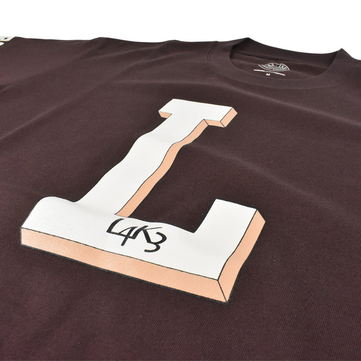 【L4K3】T-shirts APTS-0003【BROWN】