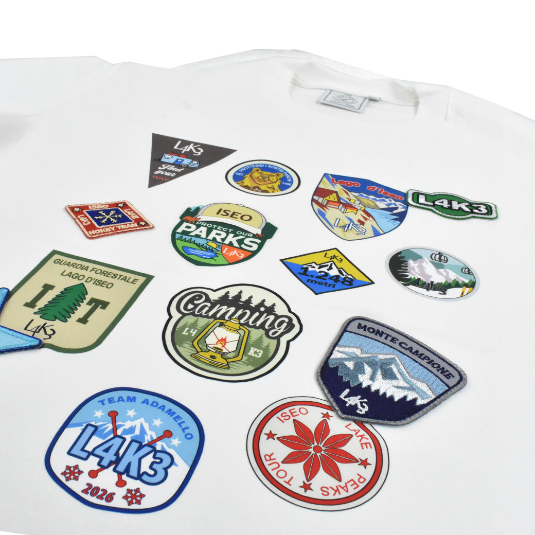 【L4K3】PATCH T-shirt APTS-0011【WHITE】