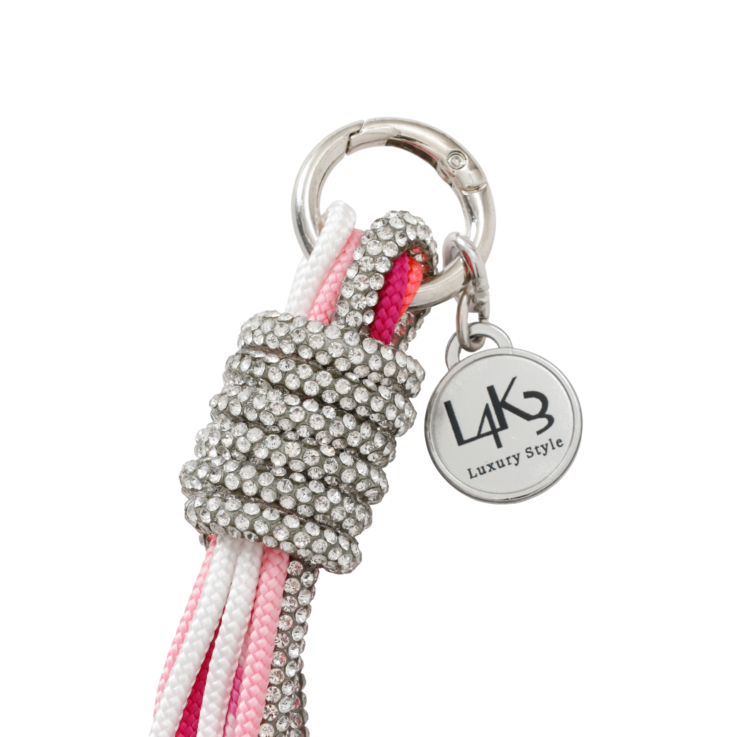 【L4K3】GLITTER SILVER CHARM  PINK