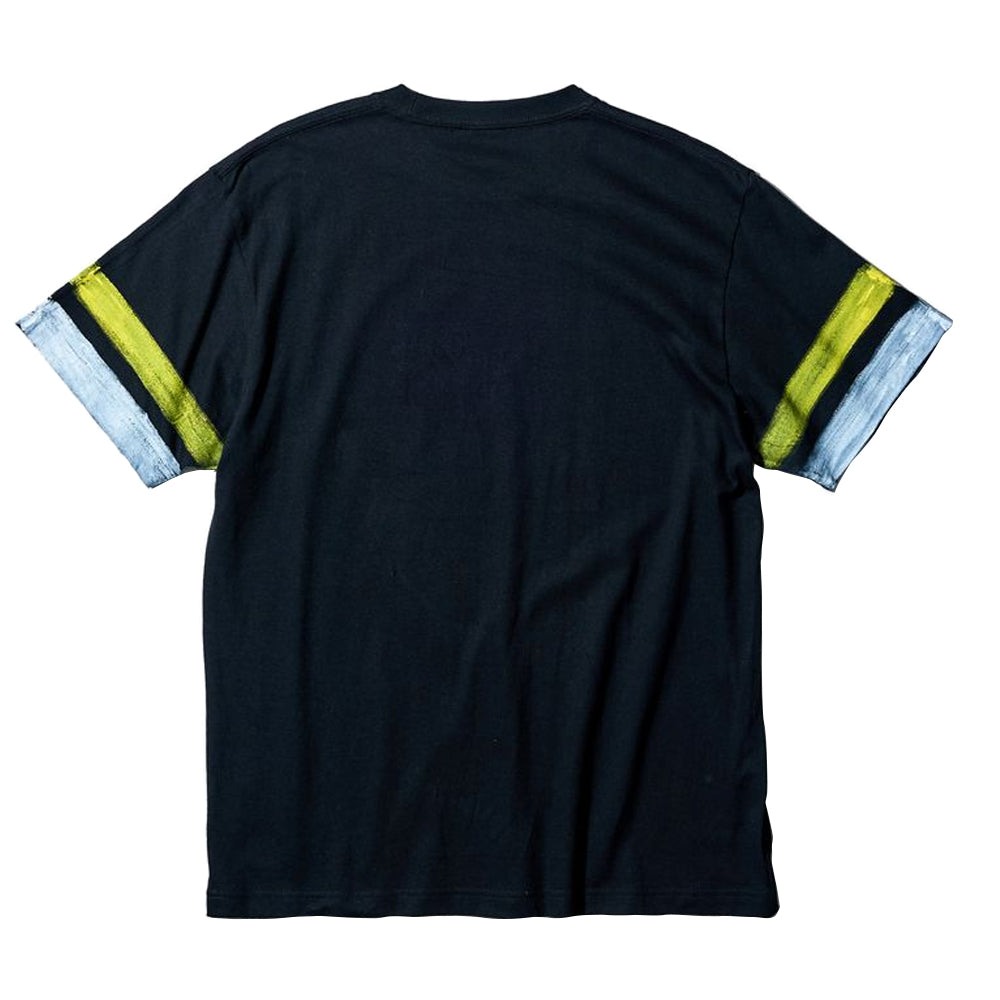 【MA2415】ACANTHUS x muta MARINE　ハンドペイントラインTシャツ / BLACK