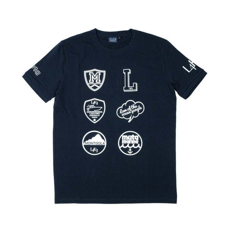 【L4K3×muta】【MMKW-434584】L4K3×MUTA 6ロゴ Tシャツ / NAVY