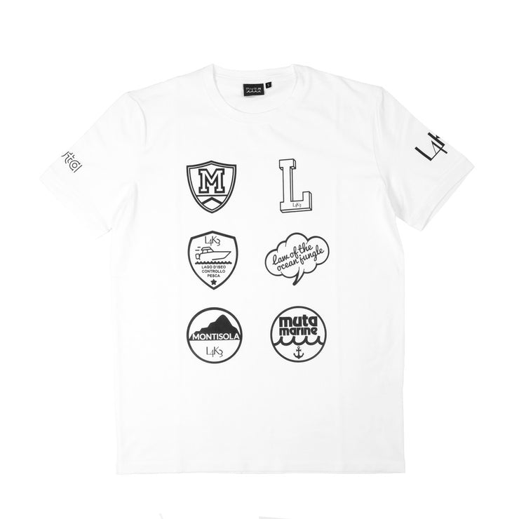 【MMKW-434584】L4K3×MUTA 6ロゴ Tシャツ / WHITE
