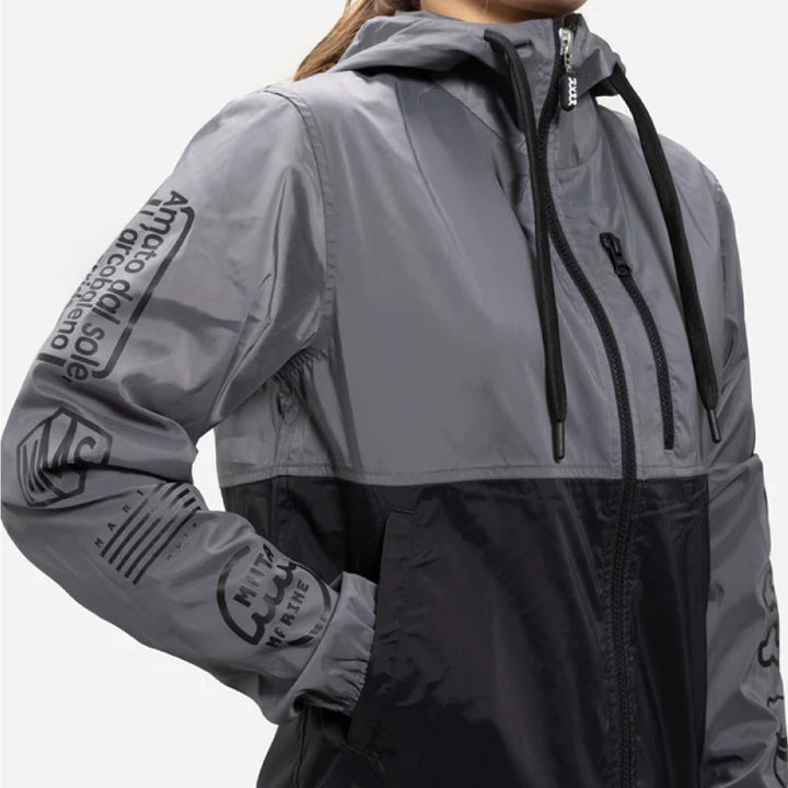 [MMMK-443219] SOLOTEX® Stretch Zip Hoodie (Pink/Gray)