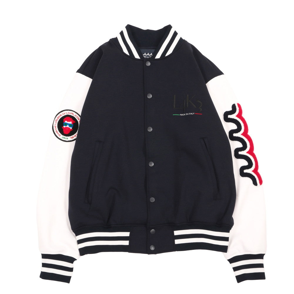 [L4K3 x muta] Stadium jacket [Navy x White] 