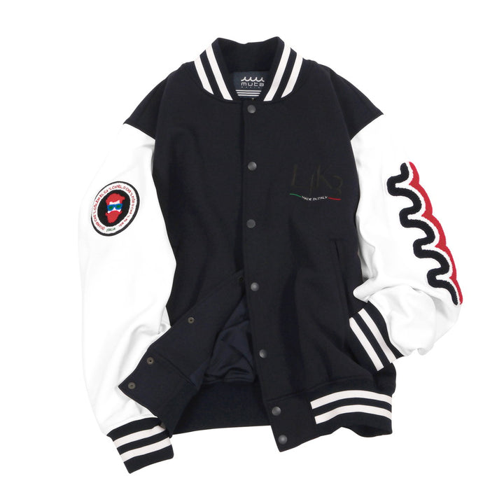 [L4K3 x muta] Stadium jacket [Navy x White] 