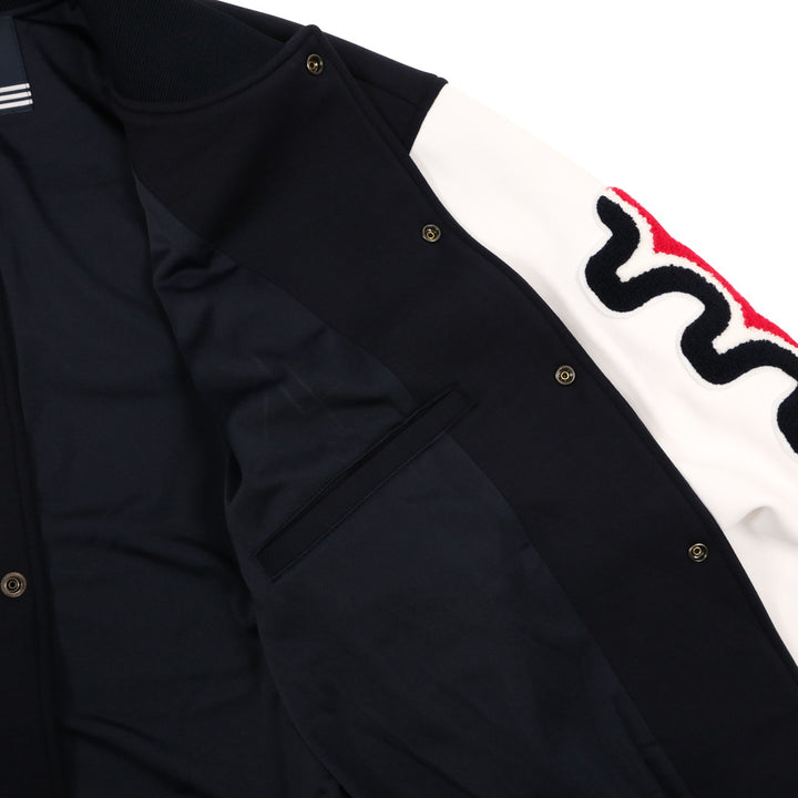 [L4K3 x muta] Stadium jacket [Navy x White] 