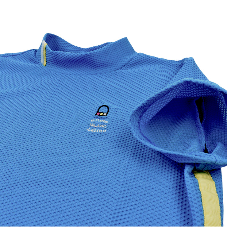 【Ritmo Latino MILANO】2025ss レディース モック半袖シャツ メッシュ BLUE (RLT-RL01)