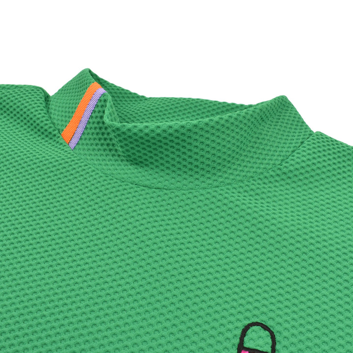 Ritmo Latino MILANO 2025 Spring/Summer Mock Short Sleeve Shirt, Mesh, Green (RLT-RL01) 