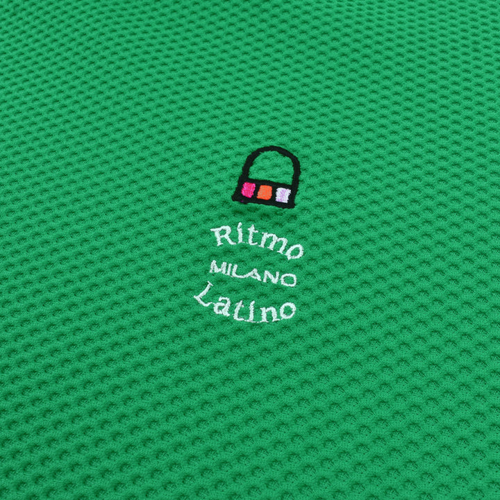 Ritmo Latino MILANO 2025 Spring/Summer Mock Short Sleeve Shirt, Mesh, Green (RLT-RL01) 