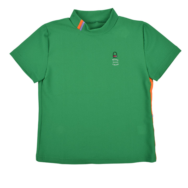 Ritmo Latino MILANO 2025 Spring/Summer Mock Short Sleeve Shirt, Mesh, Green (RLT-RL01) 