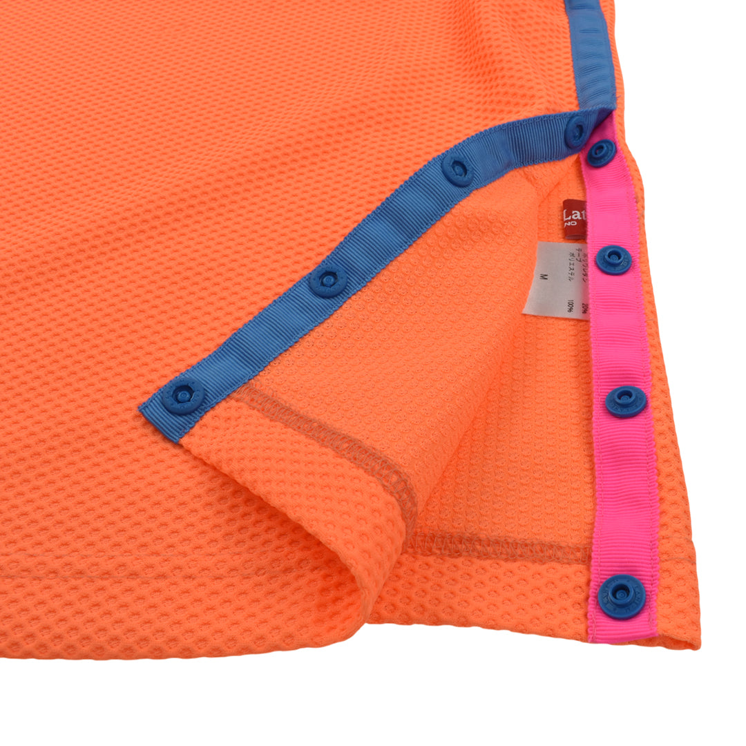 Ritmo Latino MILANO 2025 Spring/Summer Mock Short Sleeve Shirt, Mesh, Orange (RLT-RL01) 