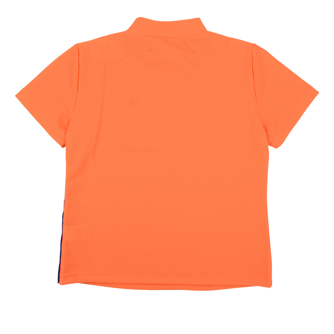 Ritmo Latino MILANO 2025 Spring/Summer Mock Short Sleeve Shirt, Mesh, Orange (RLT-RL01) 