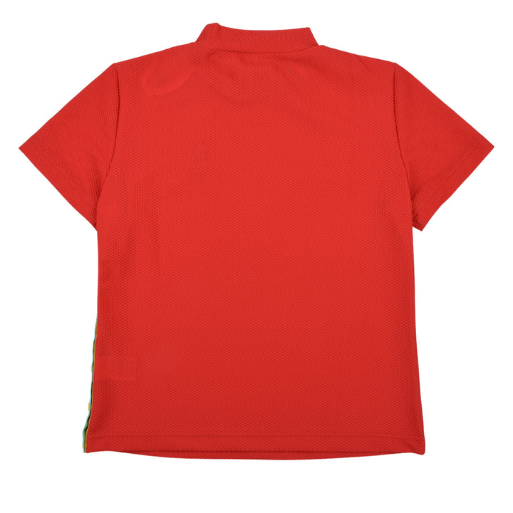 Ritmo Latino MILANO 2025 Spring/Summer Mock Short Sleeve Shirt, Mesh, Red (RLT-RL01) 