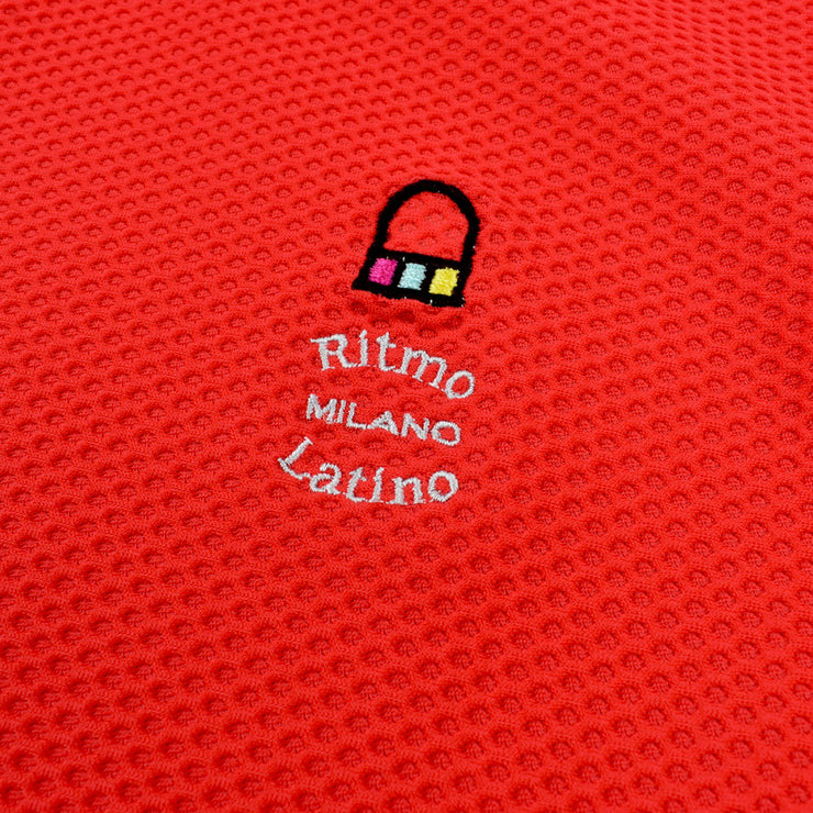 【Ritmo Latino MILANO】2025ss モック半袖シャツ メッシュ RED (RLT-RL01)