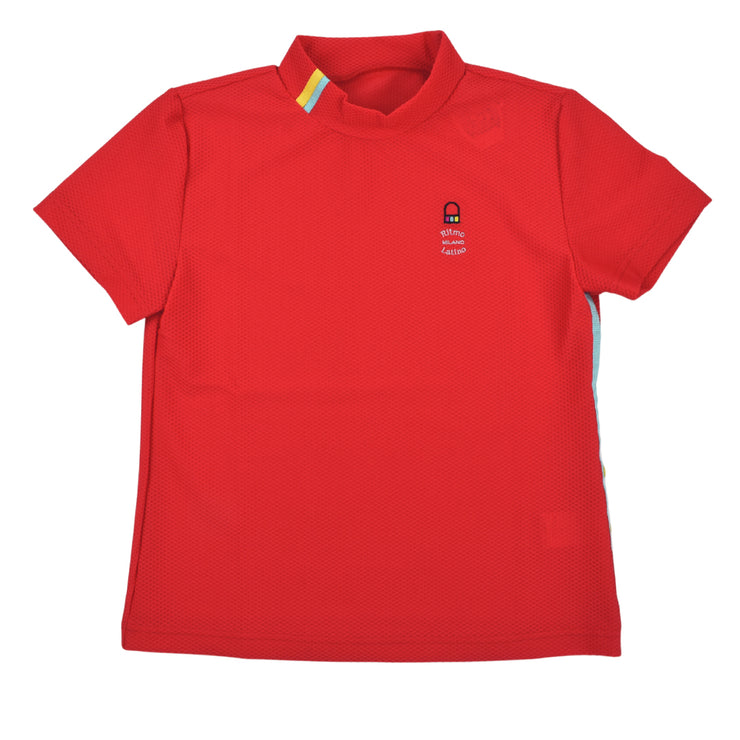 【Ritmo Latino MILANO】2025ss モック半袖シャツ メッシュ RED (RLT-RL01)