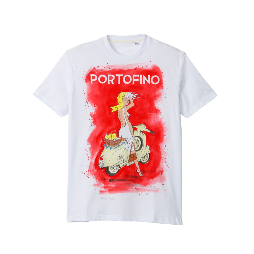 [NOT PRINTED] T-shirt PORTOFINO VESPA WHITE (M)(L) (XL) 