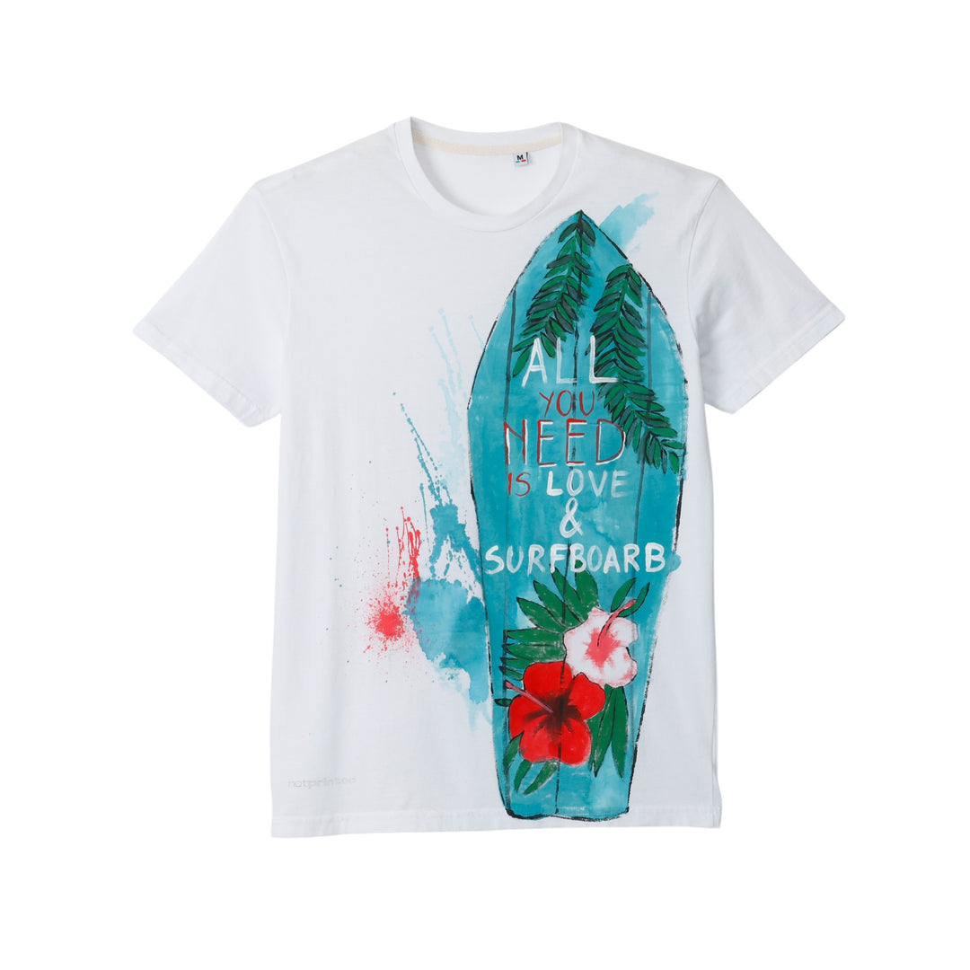 【NOT PRINTED】T-shirt SURFBOARD WHITE (M)(L)