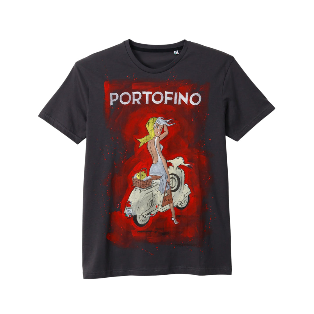 【NOT PRINTED】T-shirt PORTOFINO VESPA DARK GRAY (M)(L) (XL)