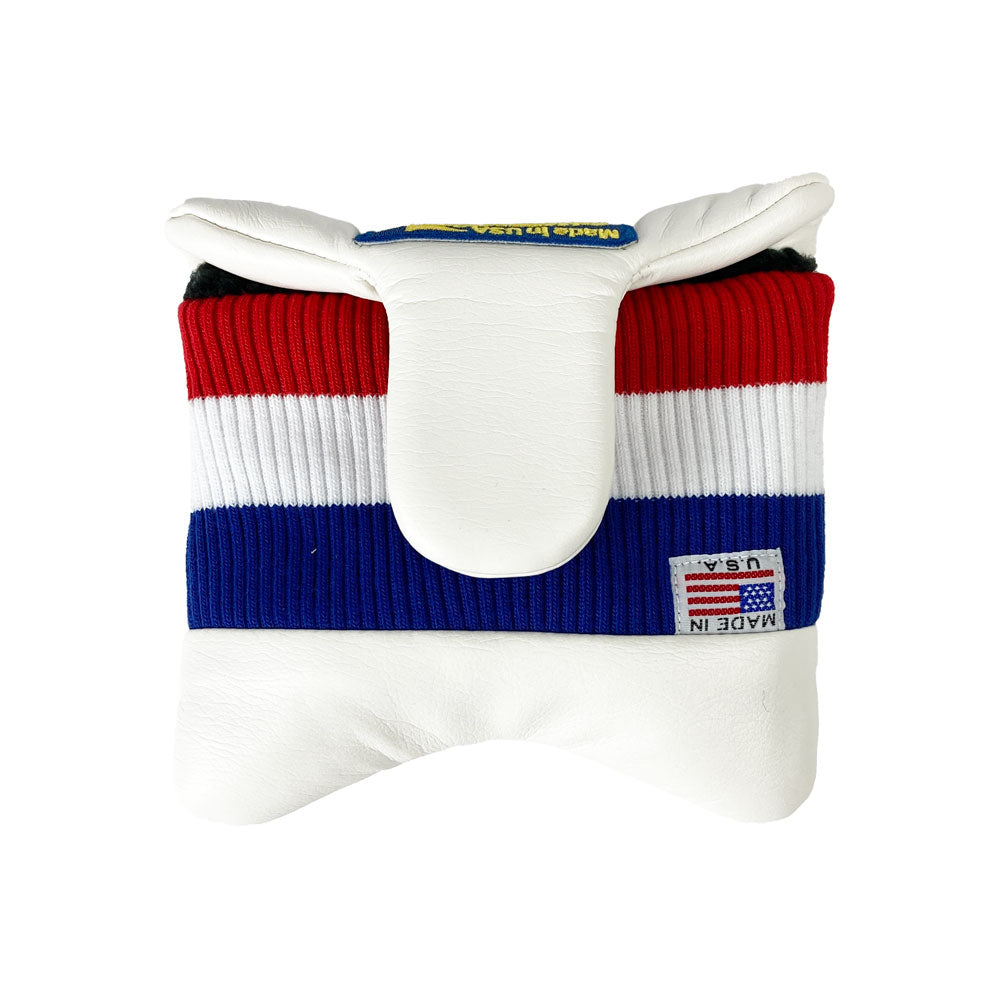【Yellow Lobster】ネオマレット型 パター用カバー フィッシュテール Putter Cover -Newport White-YL-PTCM004MF-NW