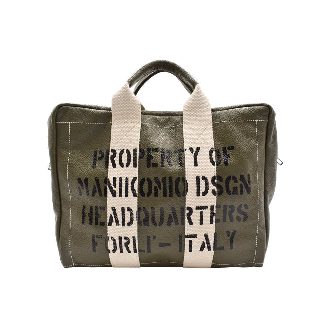 [MANIKOMIO DSGN]"38" PATCH / GENUINE LEATHER MILITARY GREEN