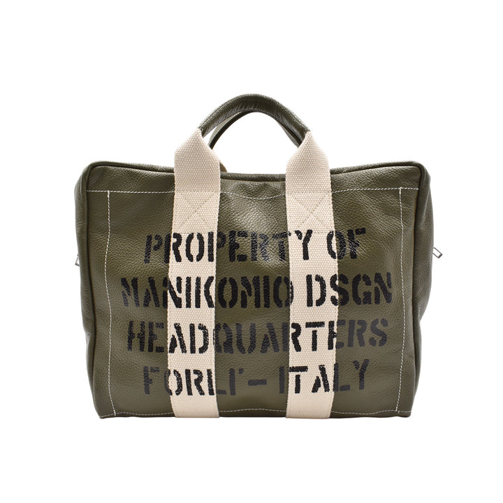 [MANIKOMIO DSGN]"38" PATCH / GENUINE LEATHER MILITARY GREEN