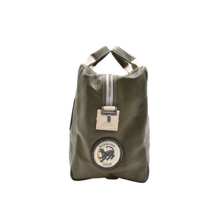 [MANIKOMIO DSGN]"38" PATCH / GENUINE LEATHER MILITARY GREEN