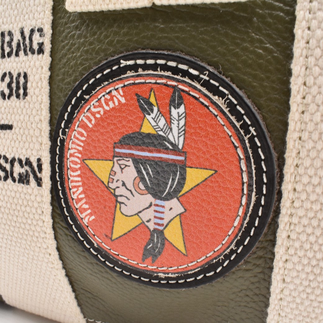 [MANIKOMIO DSGN]"38" PATCH / GENUINE LEATHER MILITARY GREEN