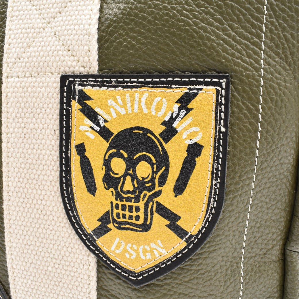 [MANIKOMIO DSGN]"38" PATCH / GENUINE LEATHER MILITARY GREEN