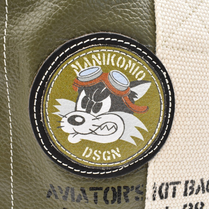 [MANIKOMIO DSGN]"38" PATCH / GENUINE LEATHER MILITARY GREEN