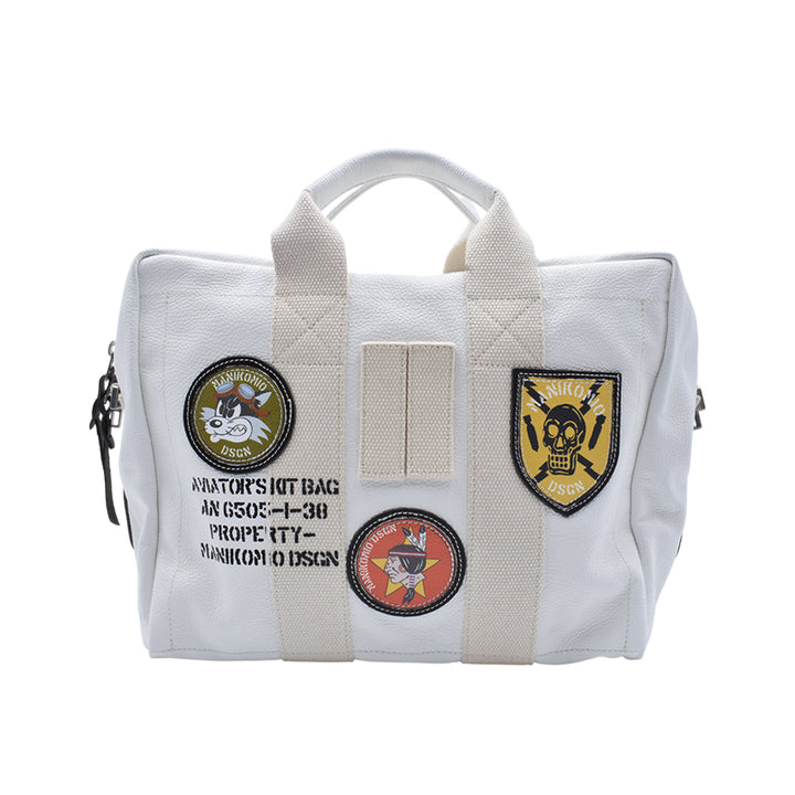 [MANIKOMIO DSGN]"38" PATCH / GENUINE LEATHER ALL WHITE