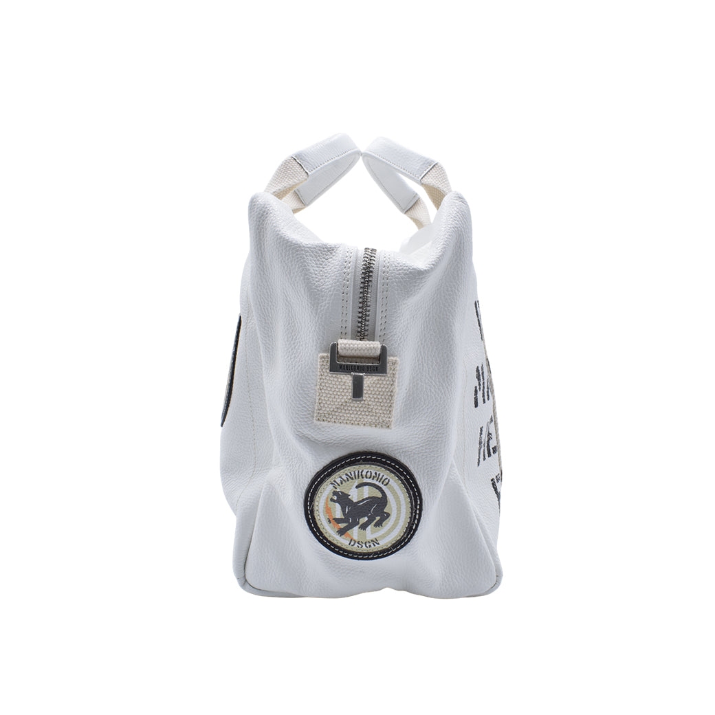 [MANIKOMIO DSGN]"38" PATCH / GENUINE LEATHER ALL WHITE