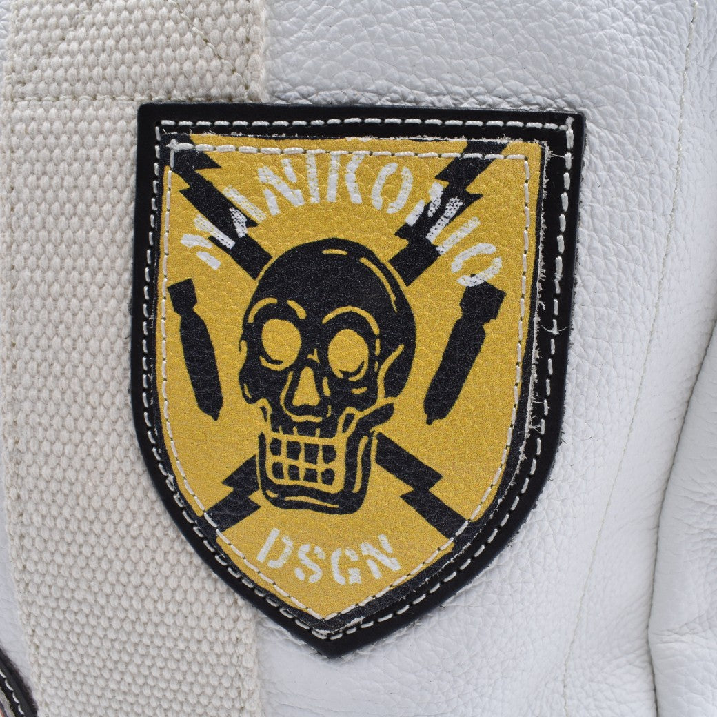 [MANIKOMIO DSGN]"38" PATCH / GENUINE LEATHER ALL WHITE