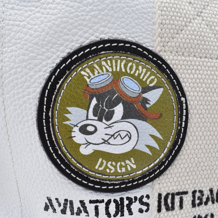 [MANIKOMIO DSGN]"38" PATCH / GENUINE LEATHER ALL WHITE