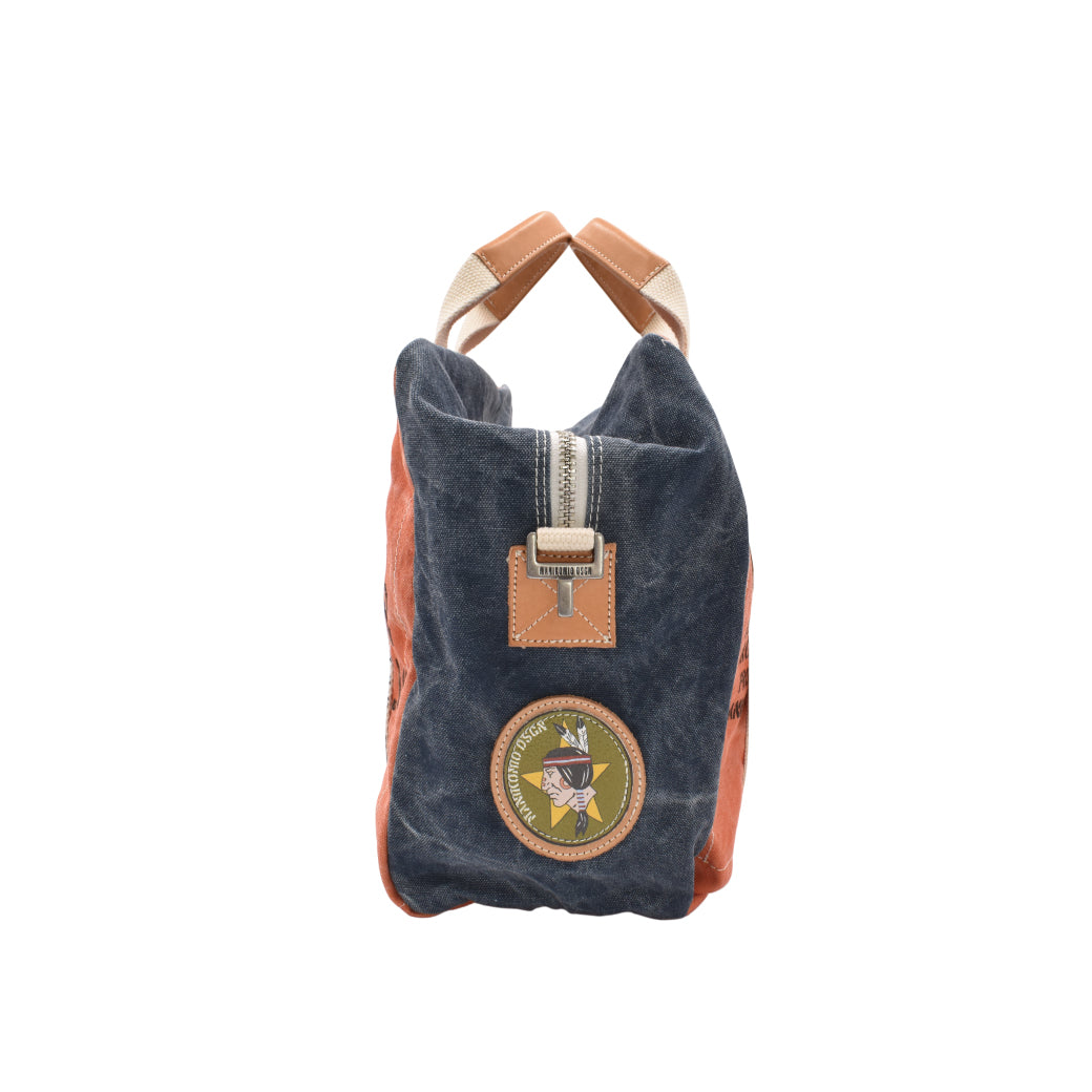 [MANIKOMIO DSGN] "38" PATCH / HERITAGE OLONA COTTON ORANGE/NAVY