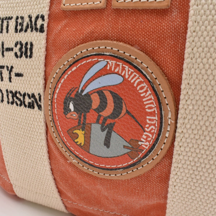 [MANIKOMIO DSGN] "38" PATCH / HERITAGE OLONA COTTON ORANGE/NAVY